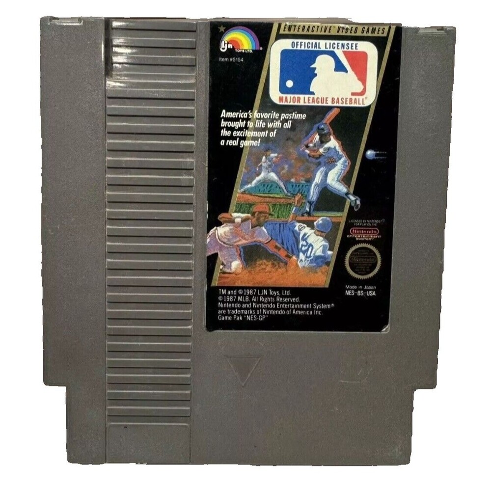 Major League Baseball Nintendo NES Authentic Game Cartridge Loose LJN Tested